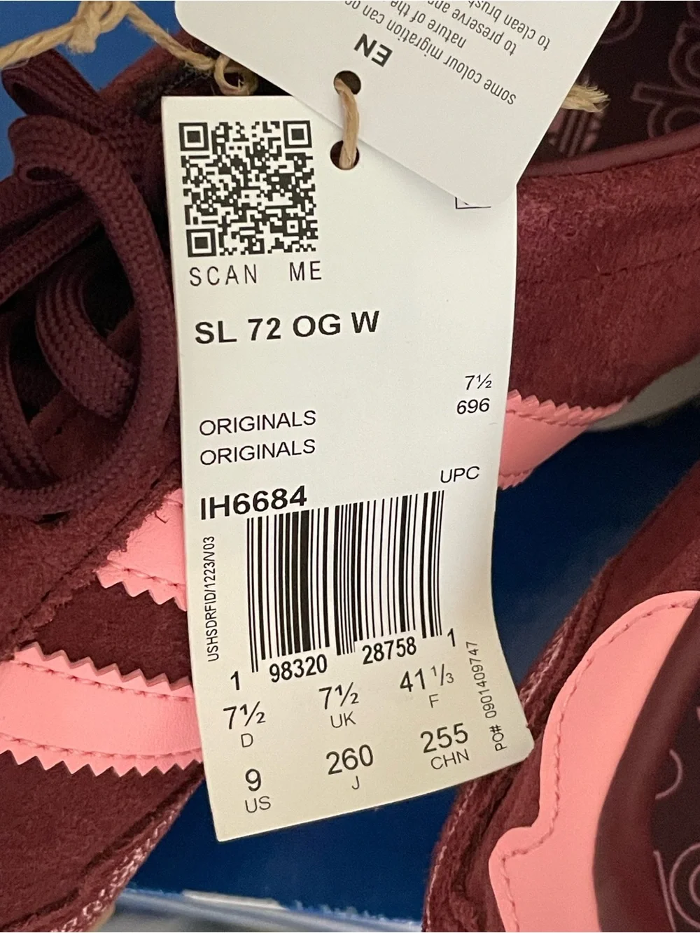 Adidas SL72 OG Pink Spark Valentines Day Shoes IH6684 Womens Size 9 NIB No Lid